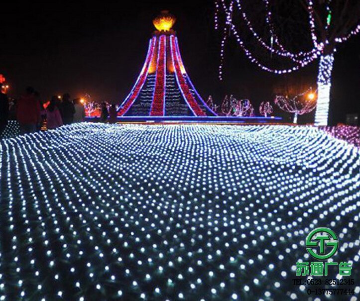 市政樓宇樓體亮化LED網燈展示圖蘇通廣告提供